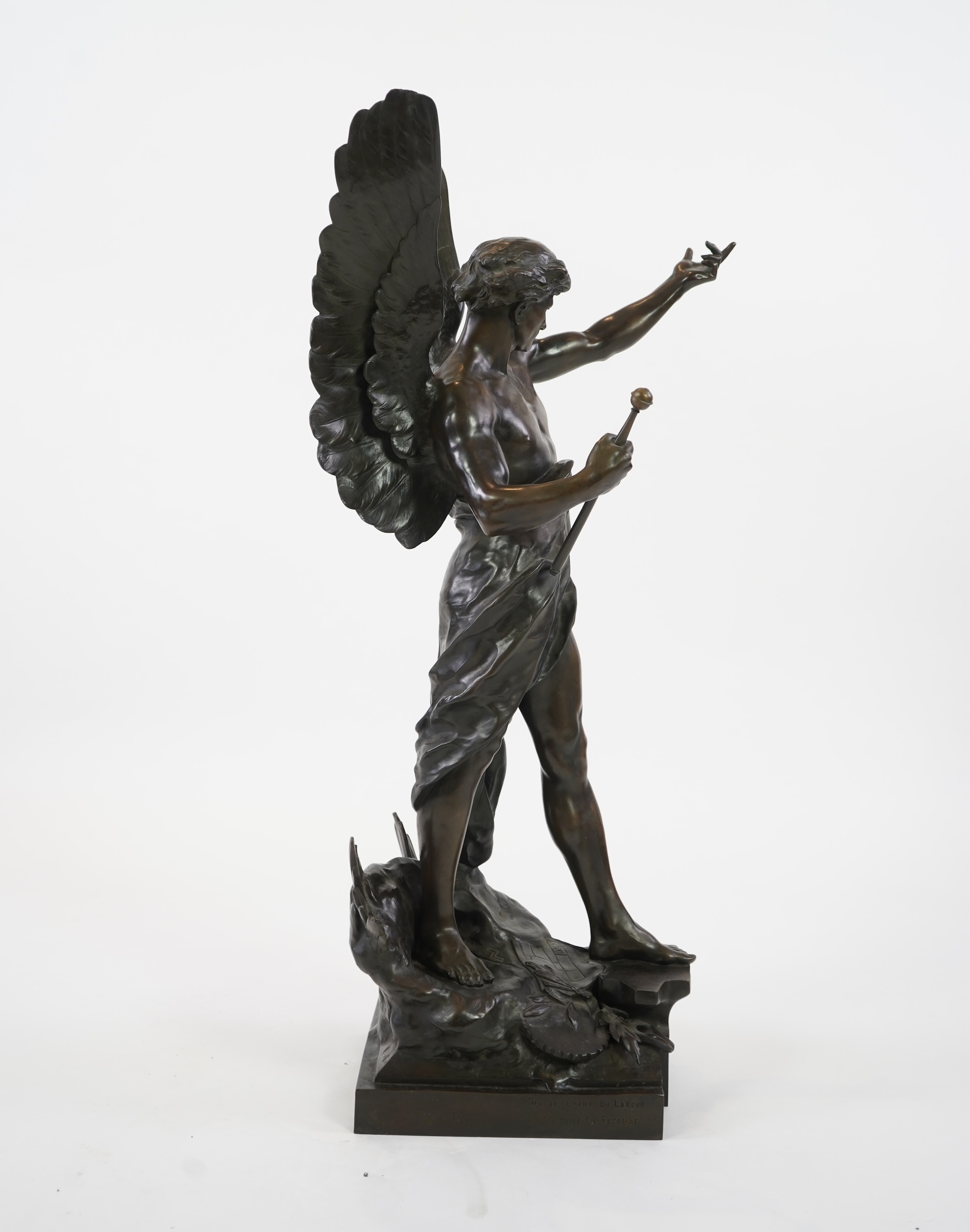 Émile Louis Picault (1833-1915). The Genius Of Work. A large bronze figure